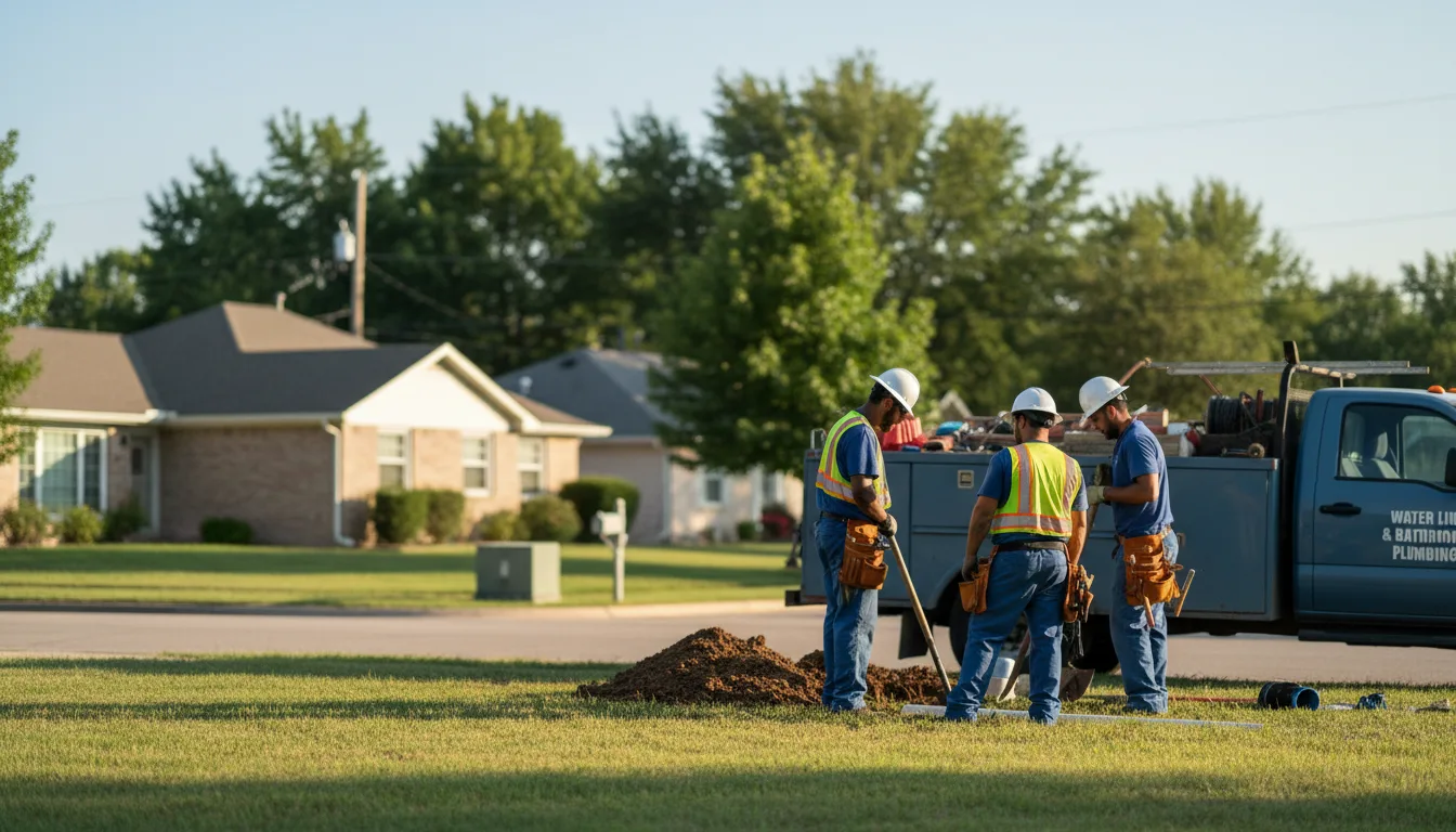 Residential water line and bathroom plumbing service in Gilman, IL